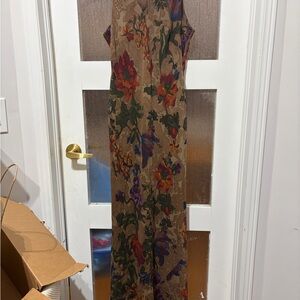 Vintage Ralph Lauren 100% Silk Floral Maxi Dress